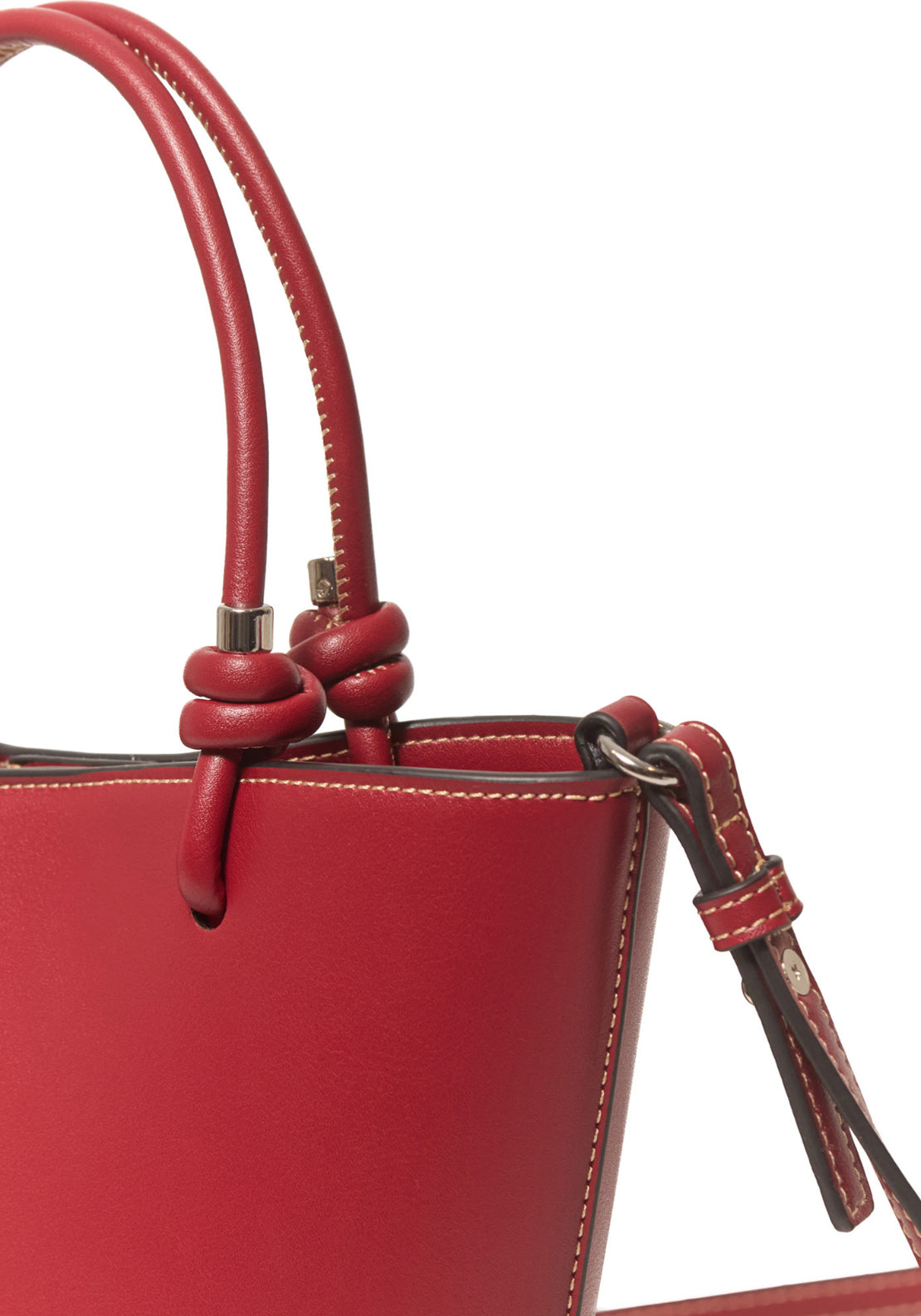 Mini Basket Bag With Knots - Red
