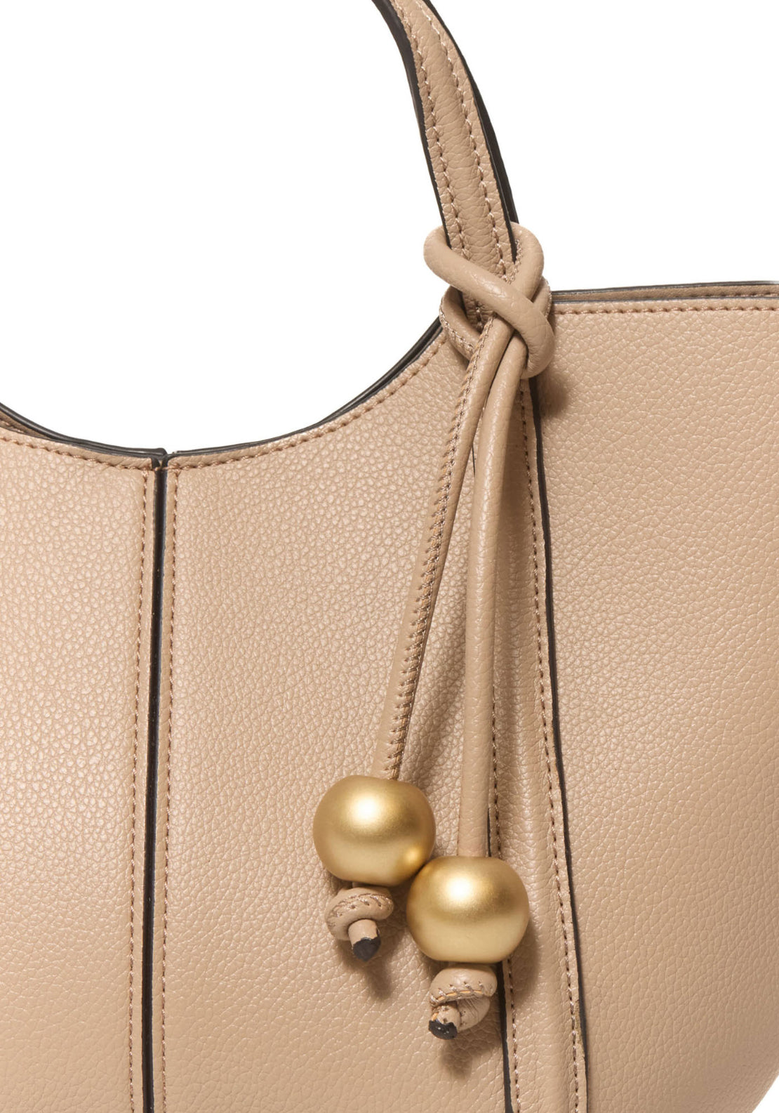 Mini City Bag With Beads - Beige