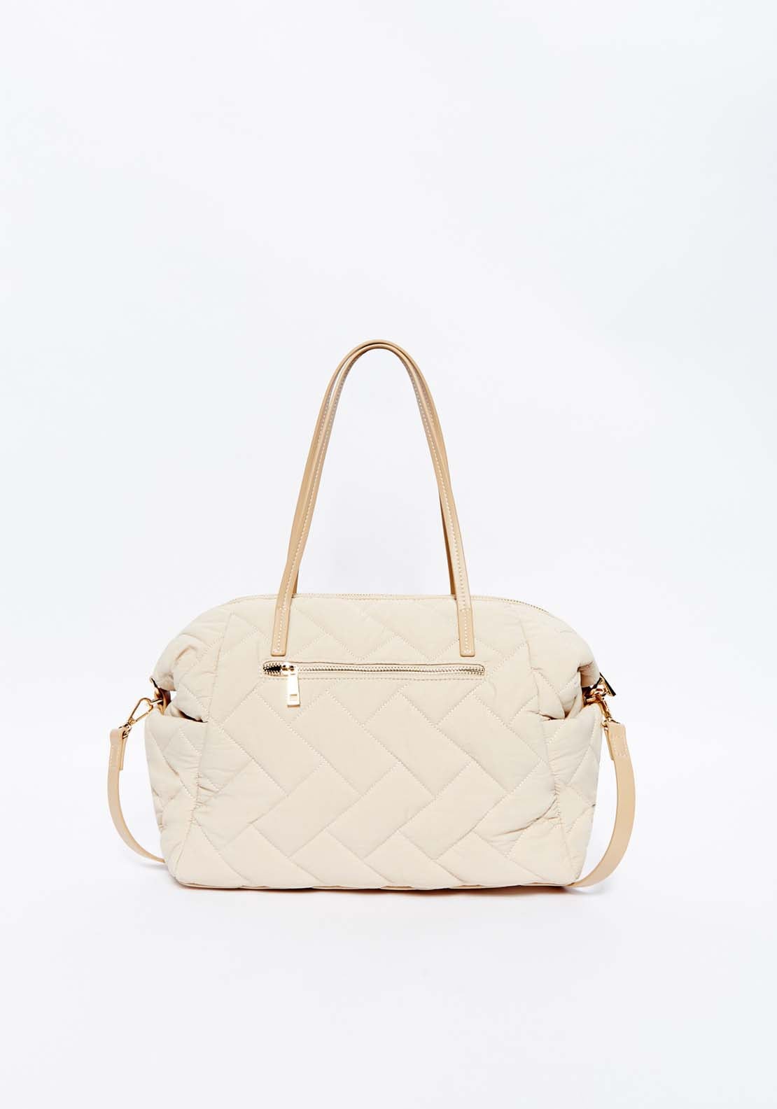 Sfera Quilted nylon bowling bag - Beige 1 Shaws Department Stores