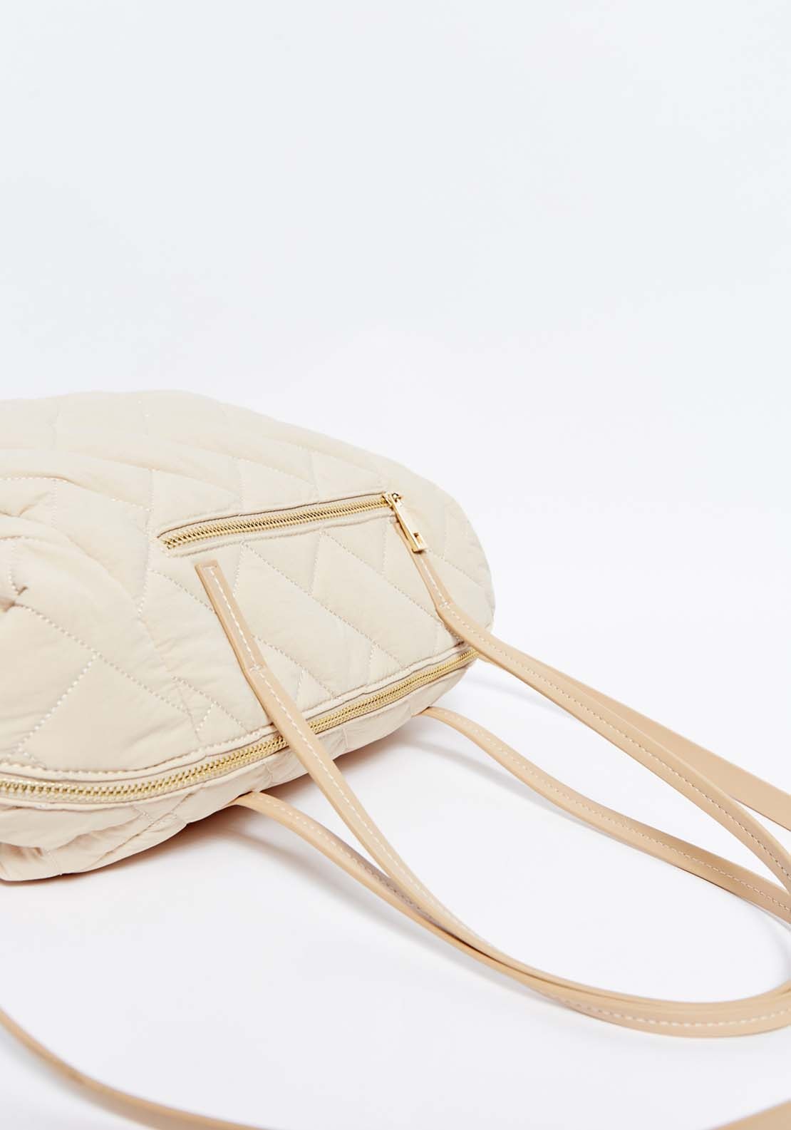 Sfera Quilted nylon bowling bag - Beige 3 Shaws Department Stores