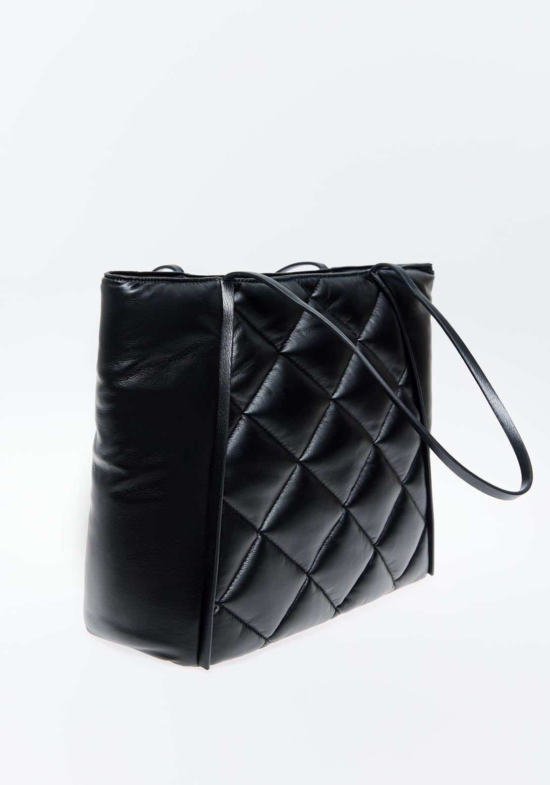 Sfera Quilted Shopper Bag - Black 2 Shaws Department Stores