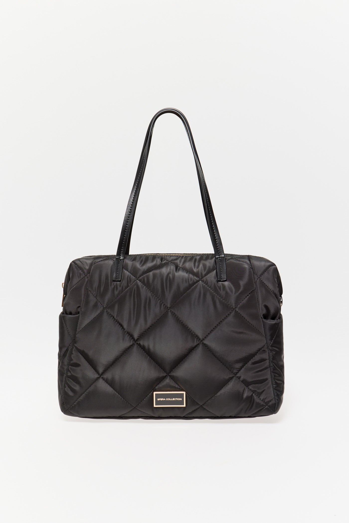 Sfera Quilted Bowling Bag Black - Black 1 Shaws Department Stores