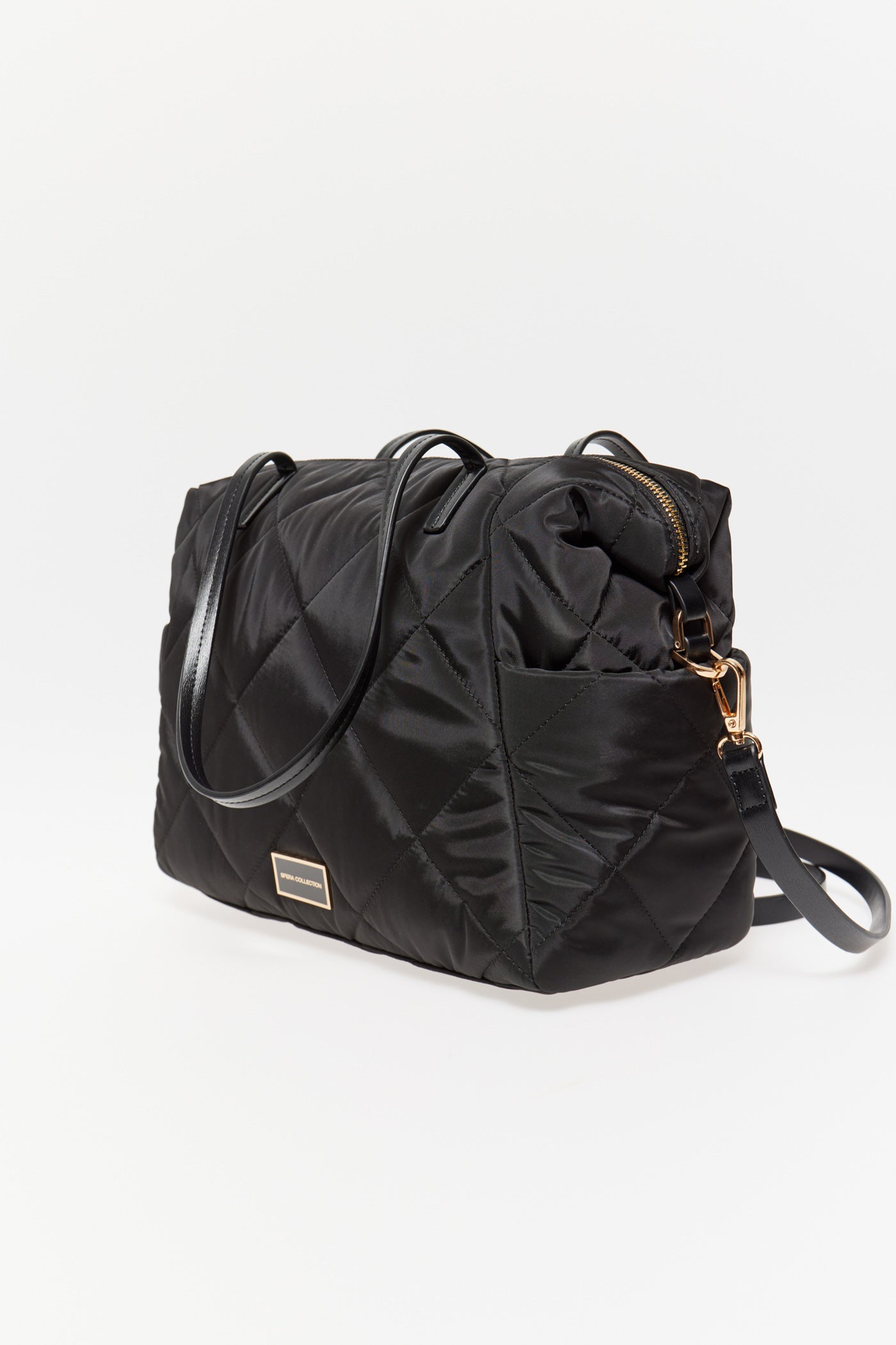 Sfera Quilted Bowling Bag Black - Black 4 Shaws Department Stores