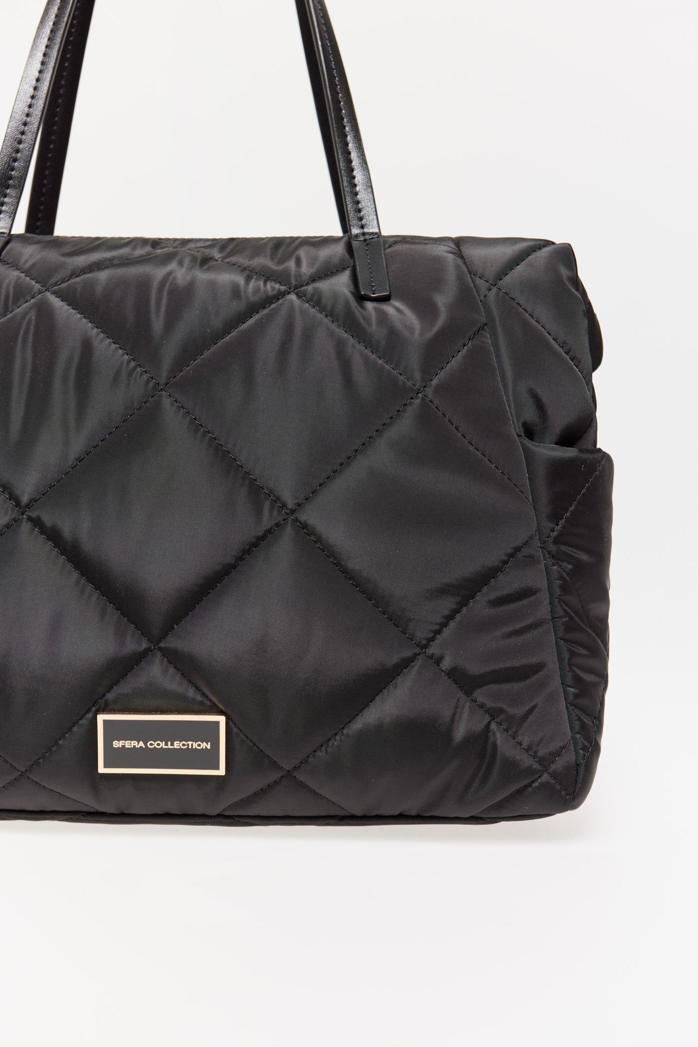 Sfera Quilted Bowling Bag Black - Black 5 Shaws Department Stores
