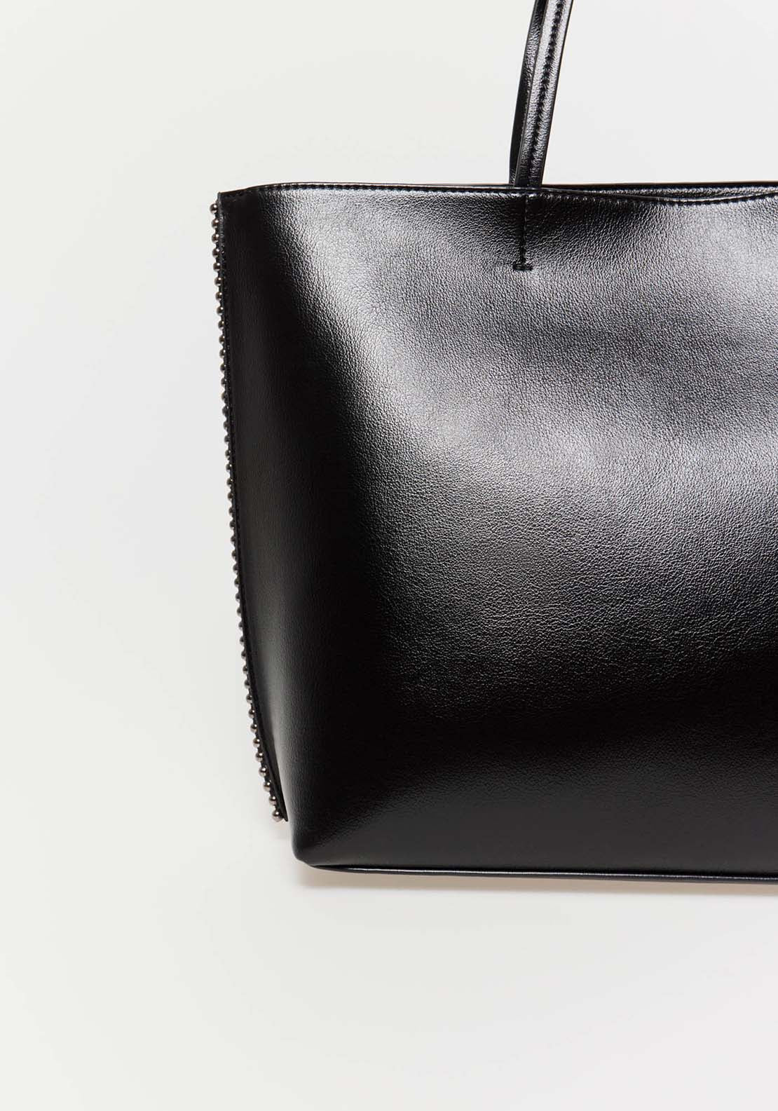 Sfera Stud Detail Large Bag - Black 4 Shaws Department Stores