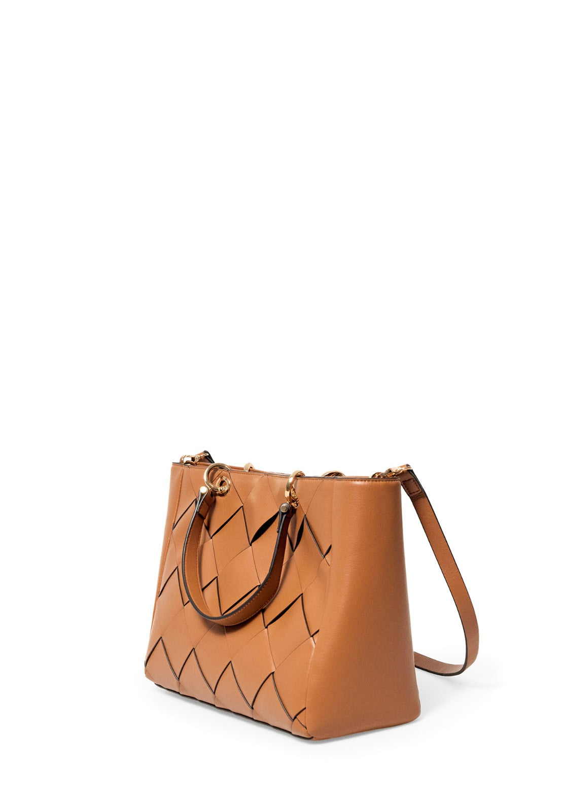 Braided Handle Bag - Brown