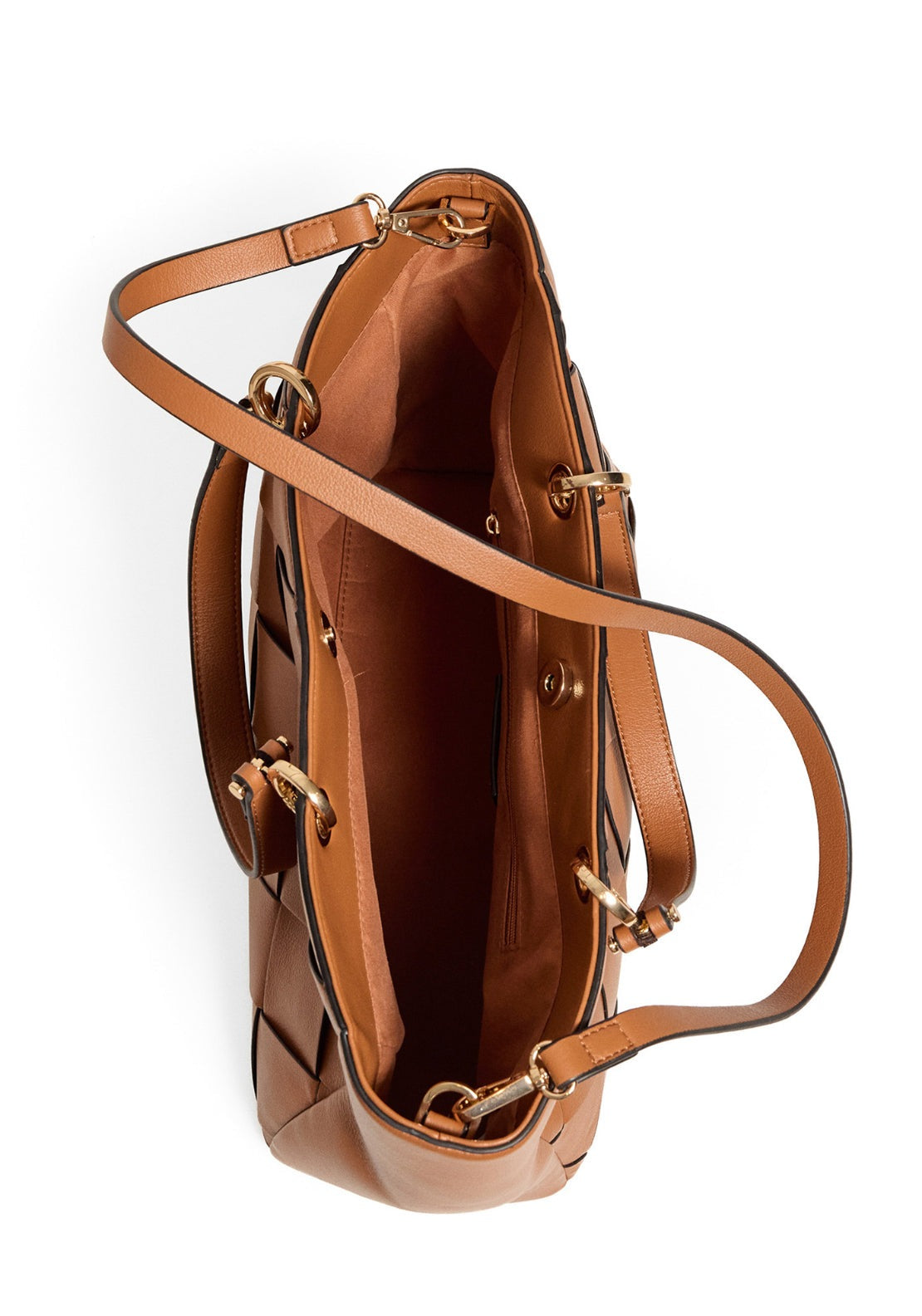 Braided Handle Bag - Brown