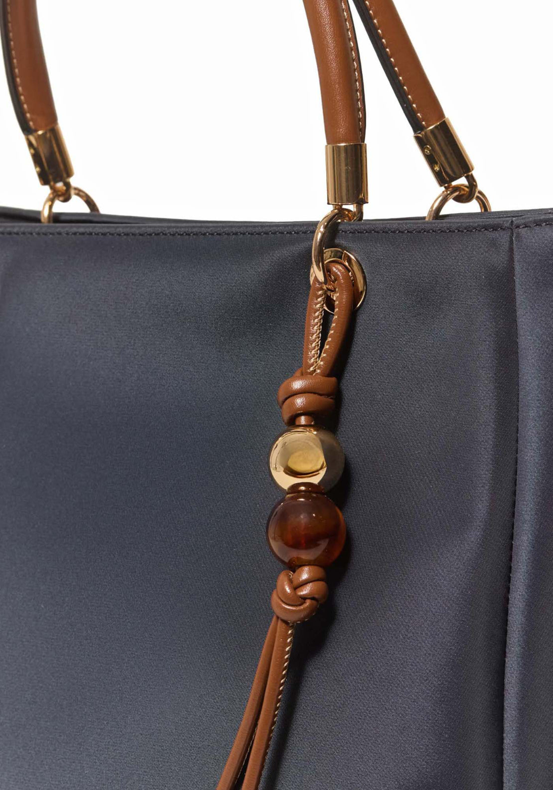 Nylon Tote With Handle - Navy