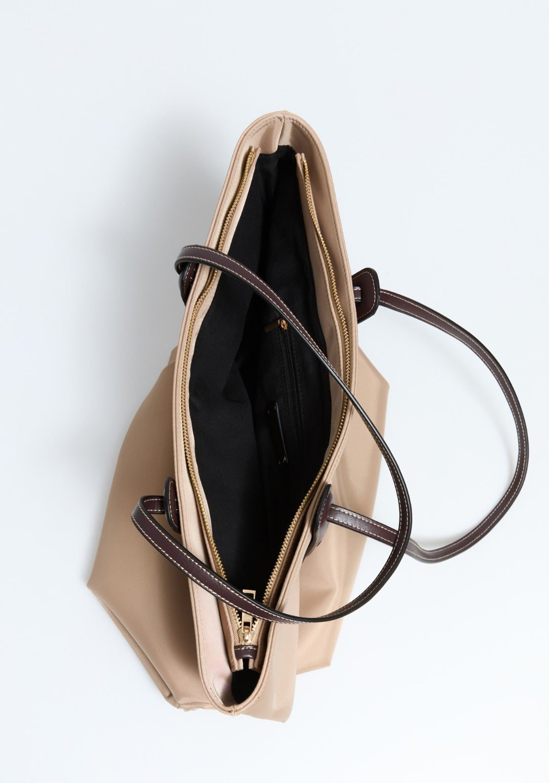 Nylon Shopper Bag - Brown