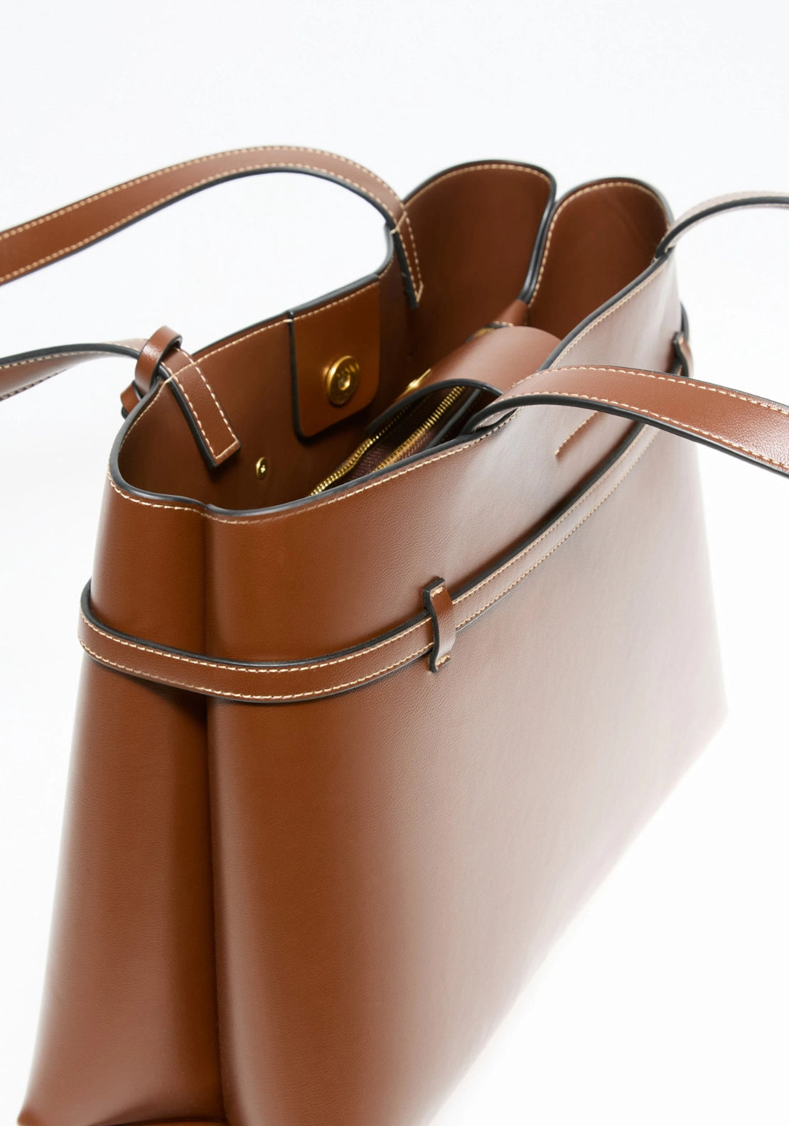 Belt Detail Office Bag - Brown
