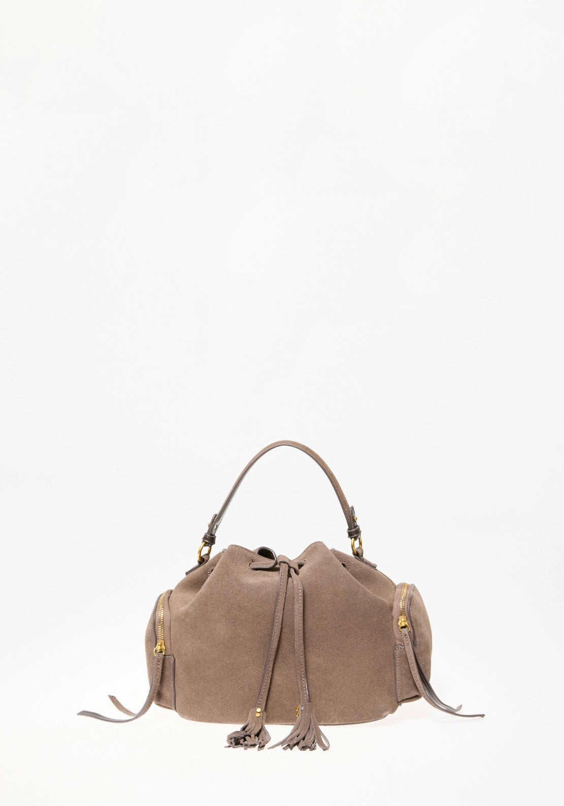 Multi-Pocket Leather Bag - Melange Light