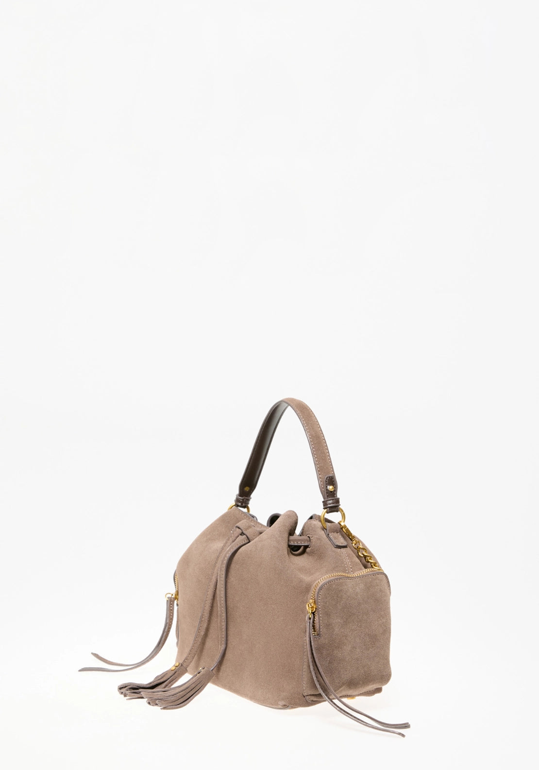 Multi-Pocket Leather Bag - Melange Light