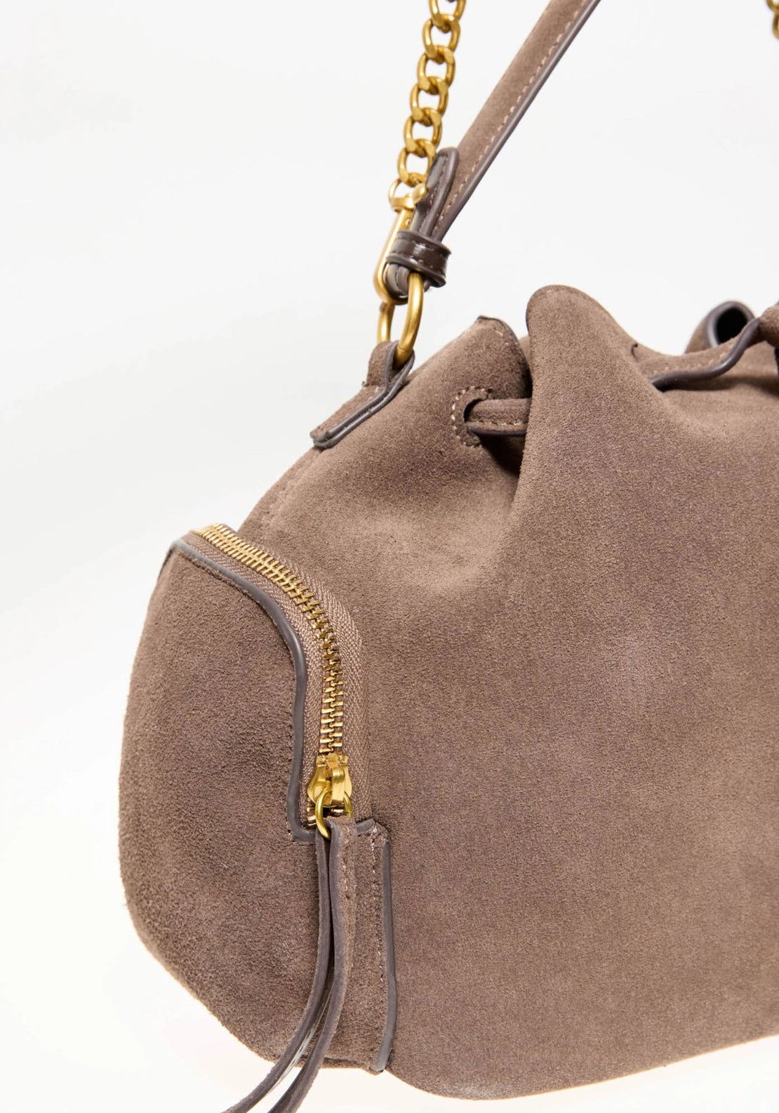 Multi-Pocket Leather Bag - Melange Light