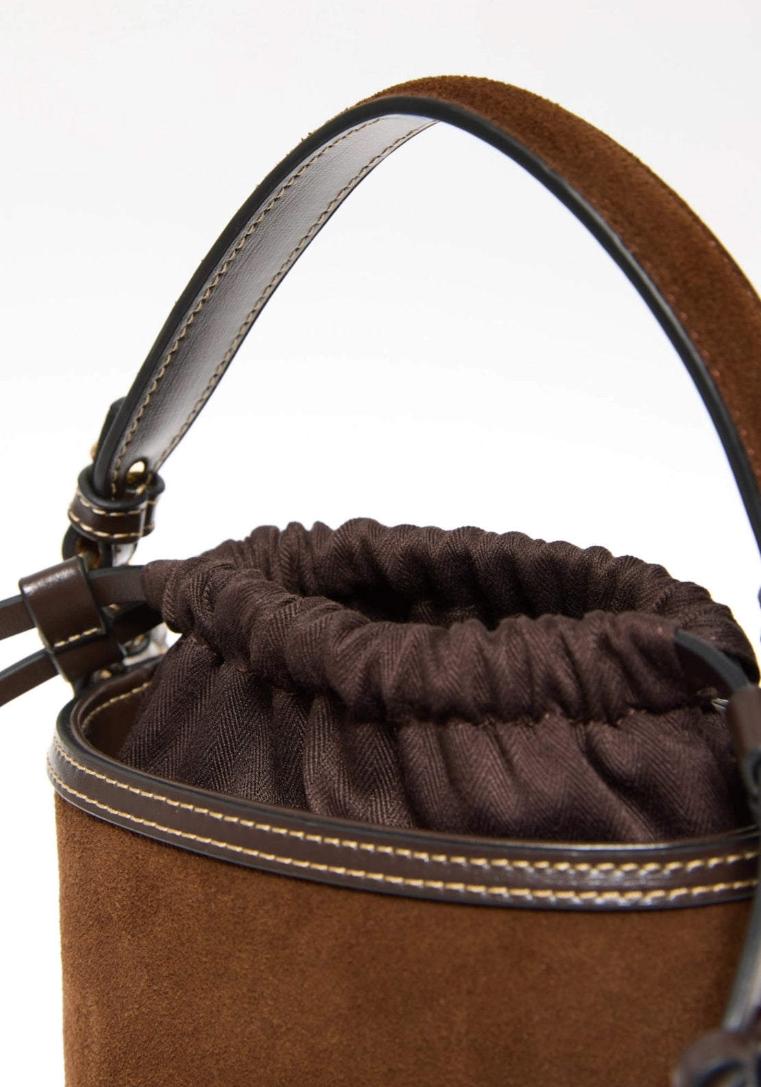 Leather Bucket Bag - Brown
