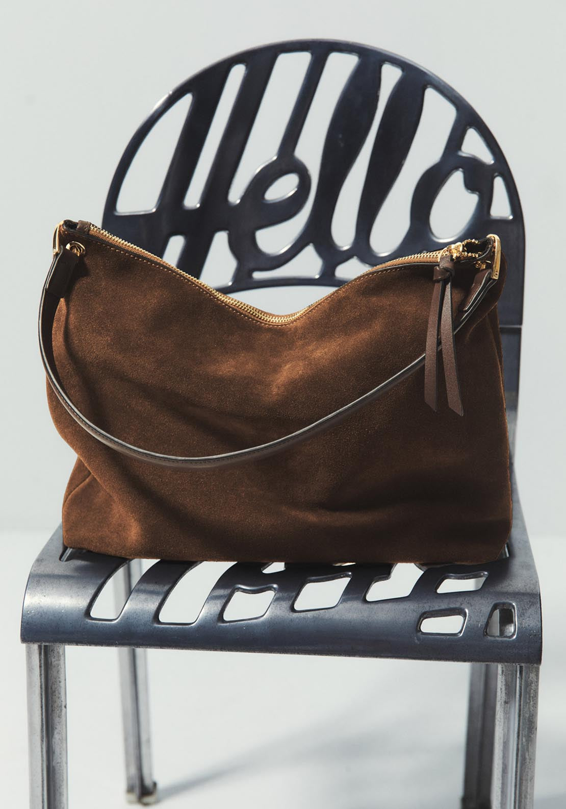 Leather Bag With Pocket - Brown