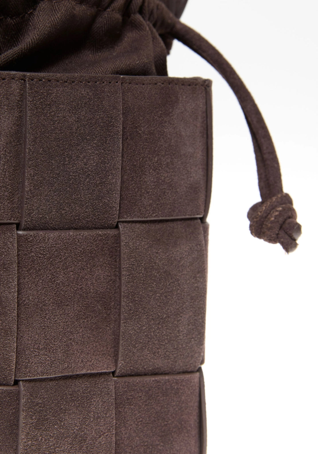 Mini Leather Bucket Bag - Brown
