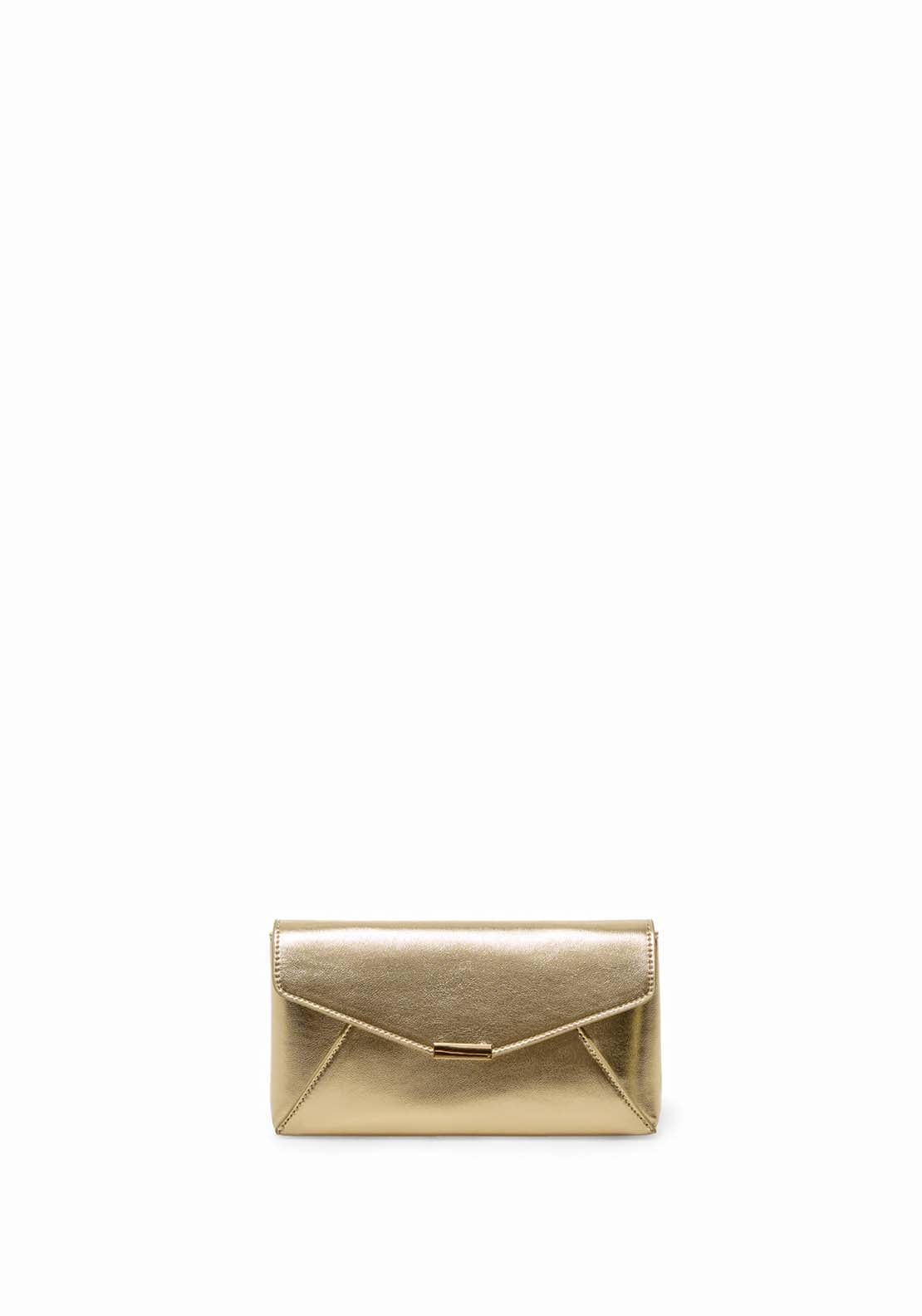 Mini Triangular Flap Bag - Gold