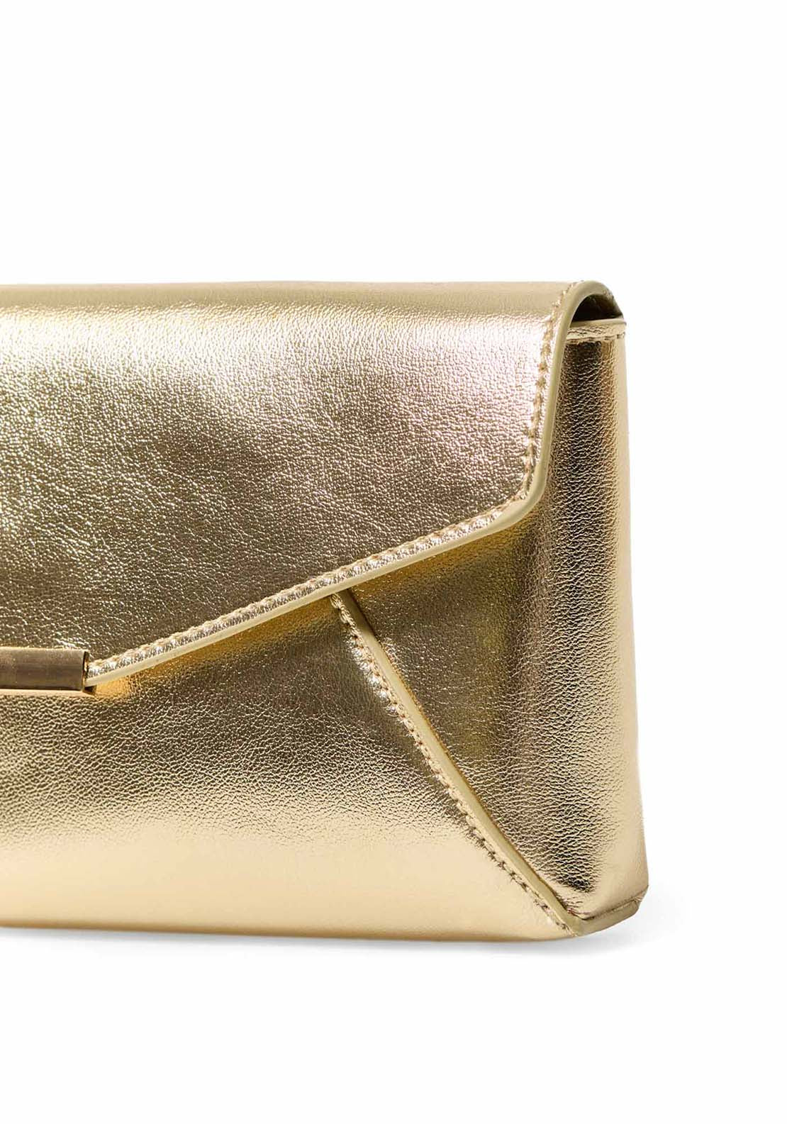 Mini Triangular Flap Bag - Gold