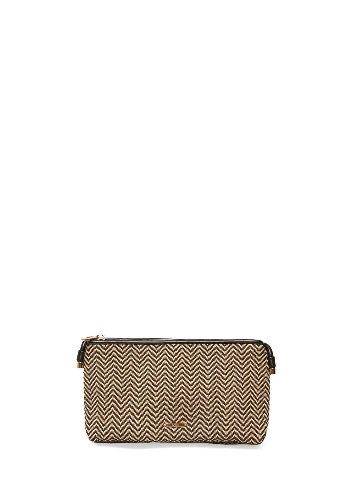 Printed Raffia Mini Bag - Black