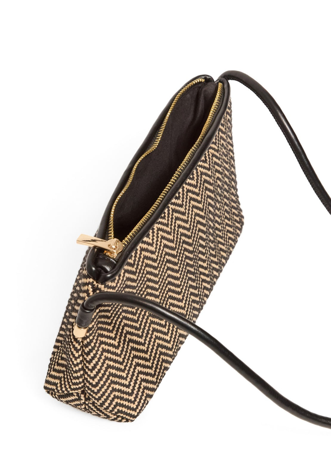 Printed Raffia Mini Bag - Black