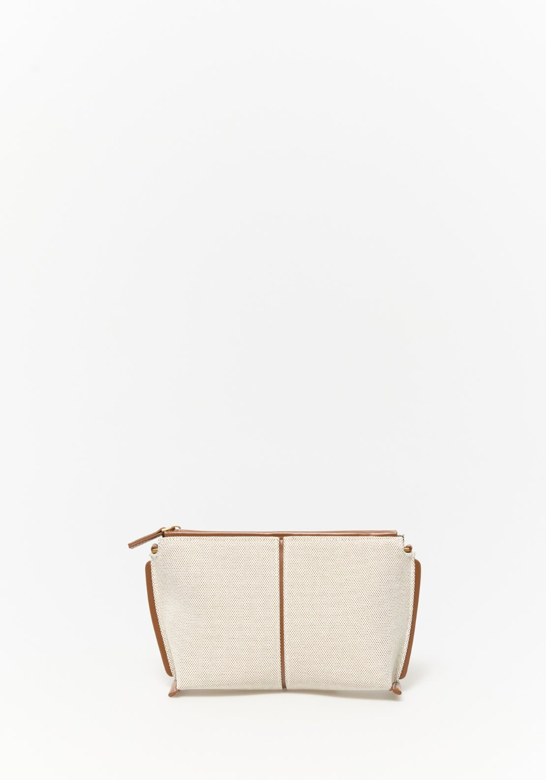 Combined Canvas Mini Bag - Beige