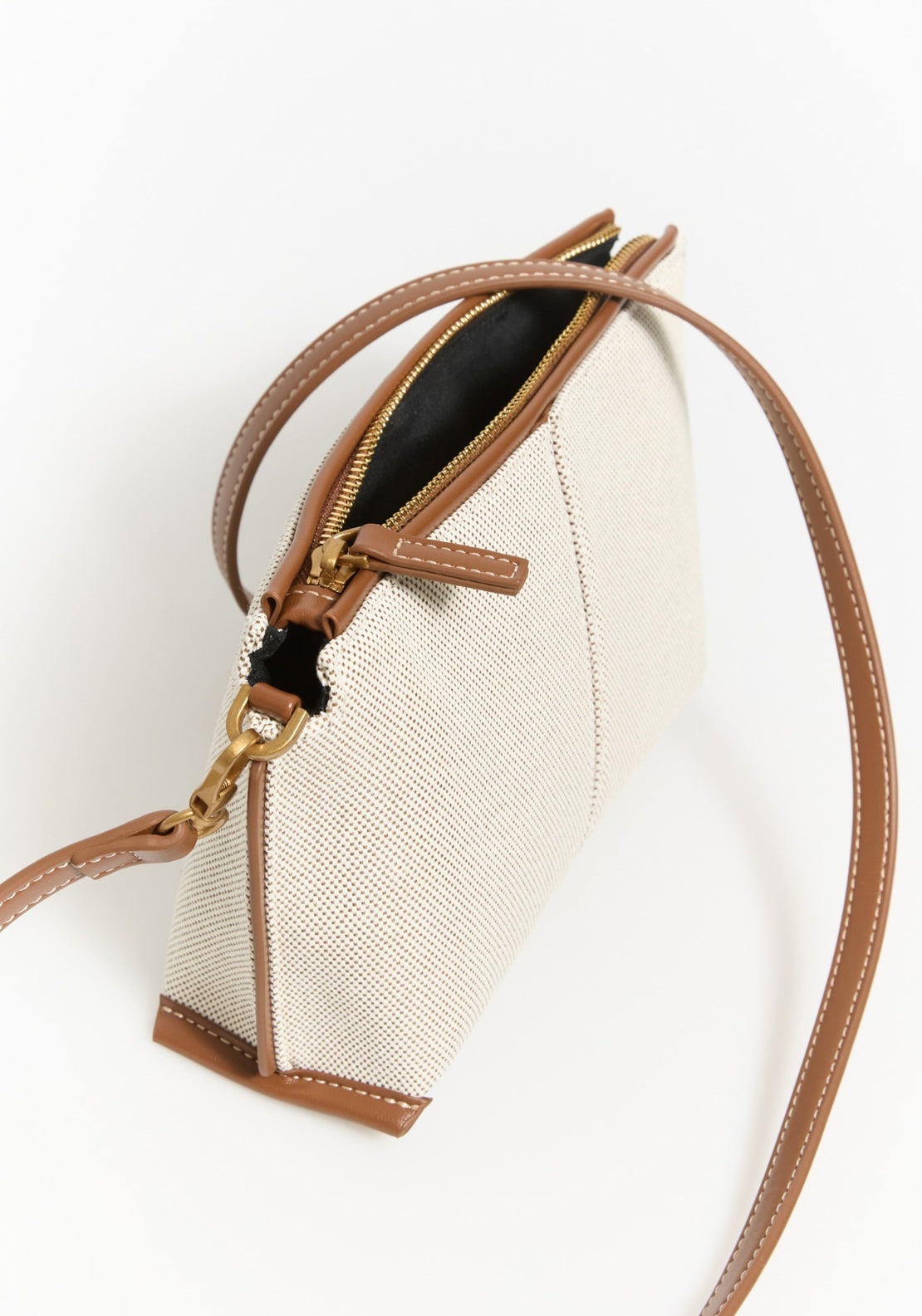 Combined Canvas Mini Bag - Beige