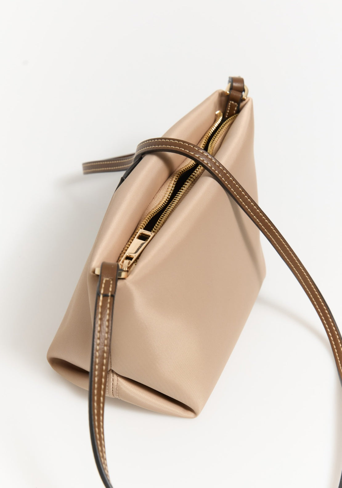 Nylon Crossbody Bag - Brown