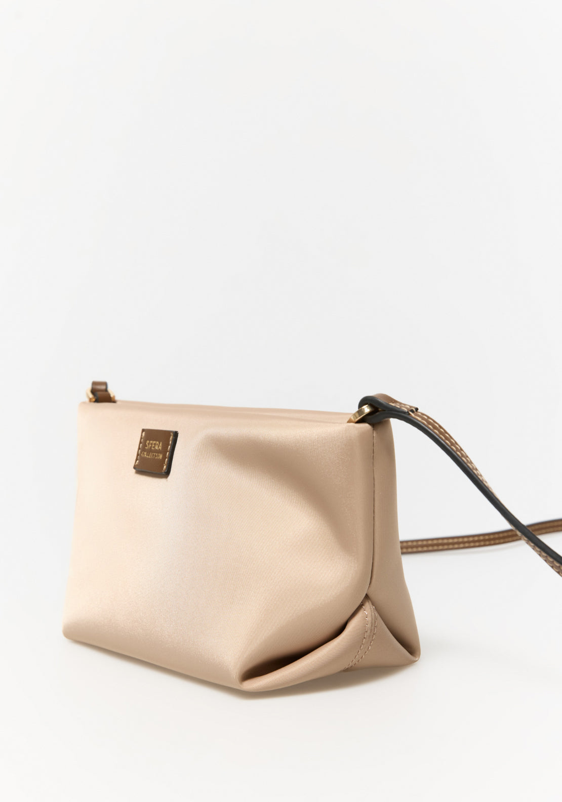 Nylon Crossbody Bag - Brown
