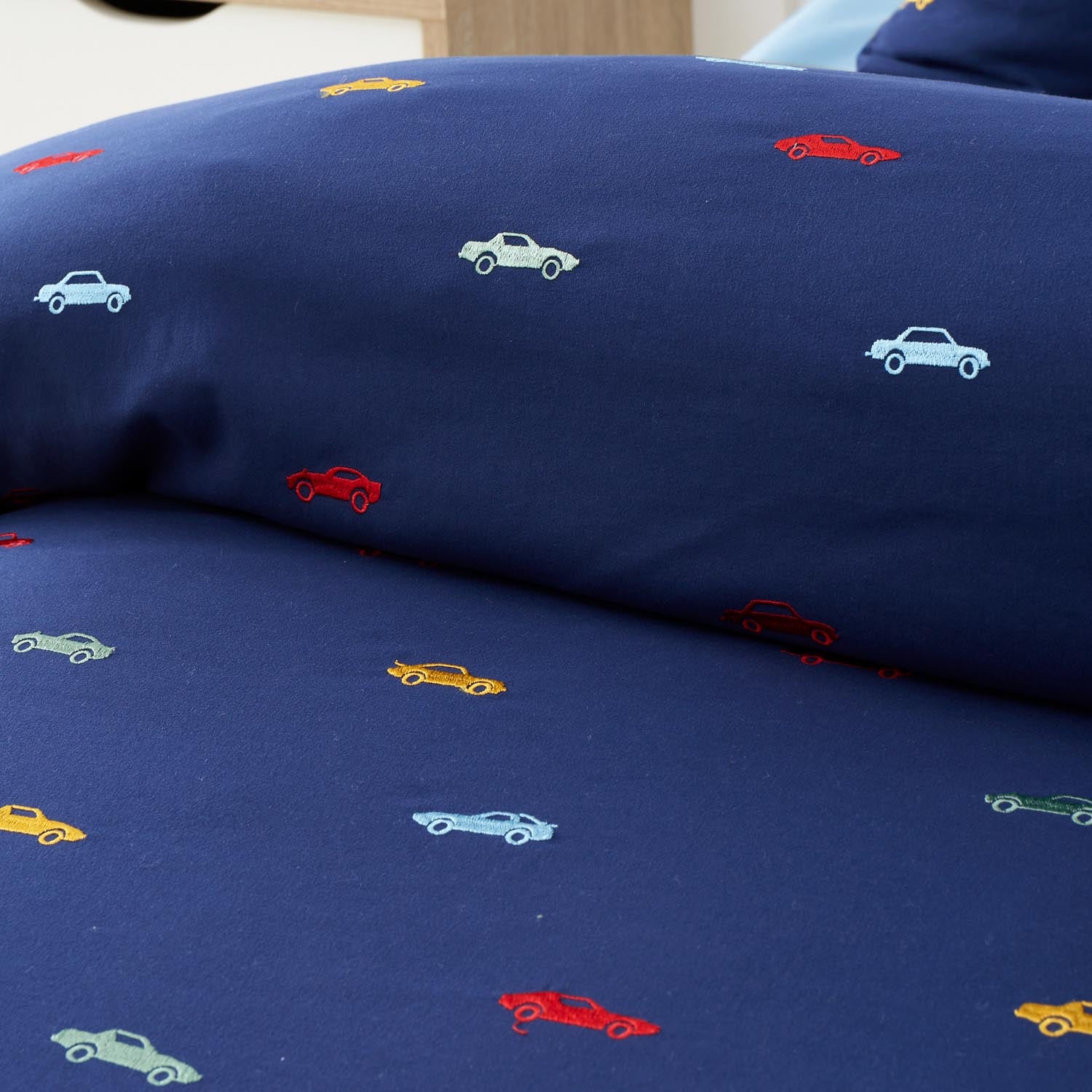 The Home Collection Embroidered Colourful Cars Duvet Cover Set Blue 2 Shaws Department Stores