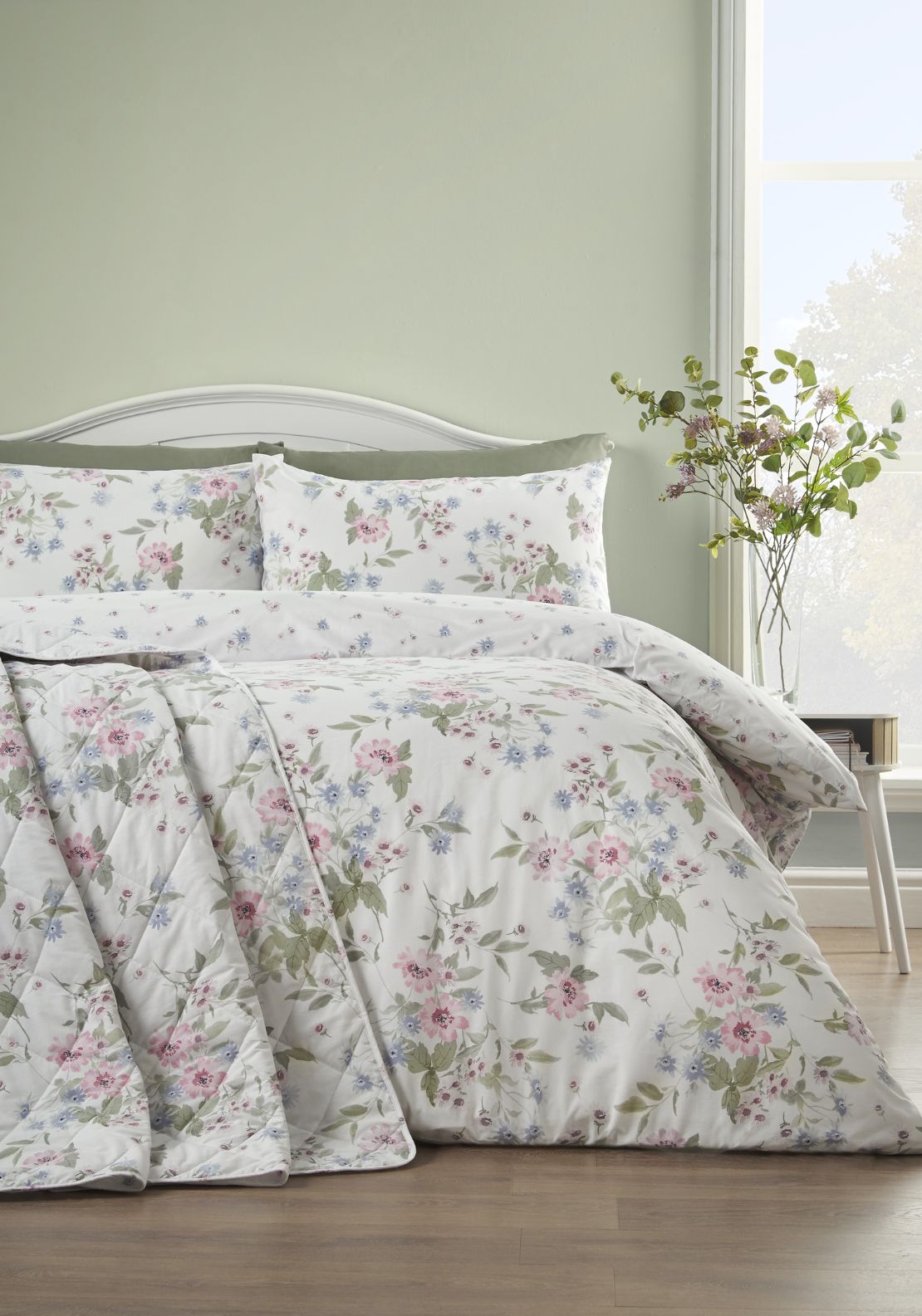 The Home Collection Primrose Floral Duvet Cover Set - Pink 1 Shaws Department Stores