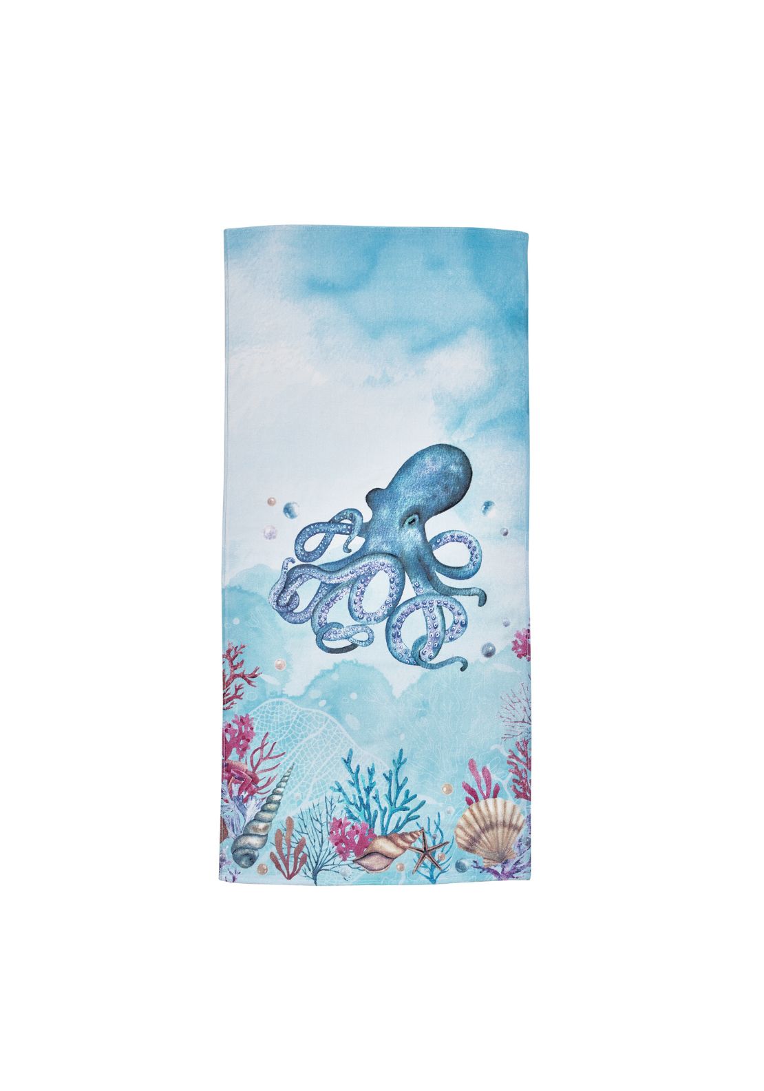 Catherine Lansfield Octopus Cotton Beach Towel - Blue 1 Shaws Department Stores