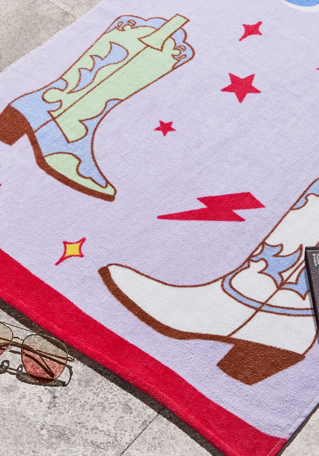 Sassy B Howdy Cowgirl Cotton Beach Towel - Purple 3 Shaws Department Stores