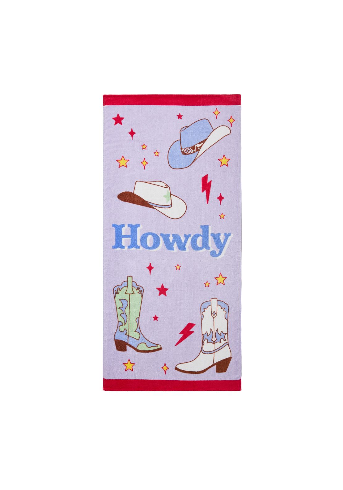 Sassy B Howdy Cowgirl Cotton Beach Towel - Purple 1 Shaws Department Stores
