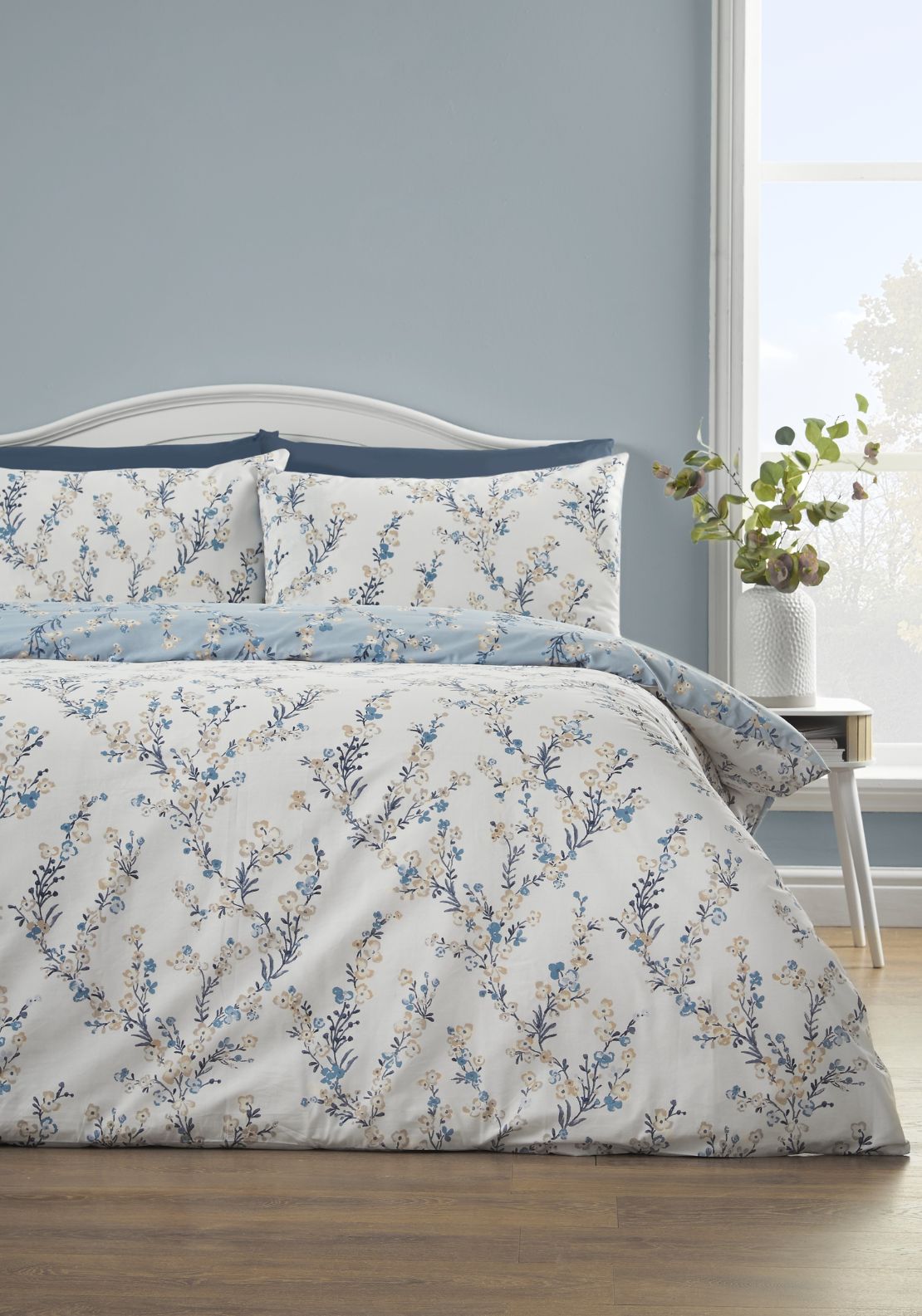 The Home Collection Hana Blossom Trail Duvet Cover Set - Blue 2 Shaws Department Stores
