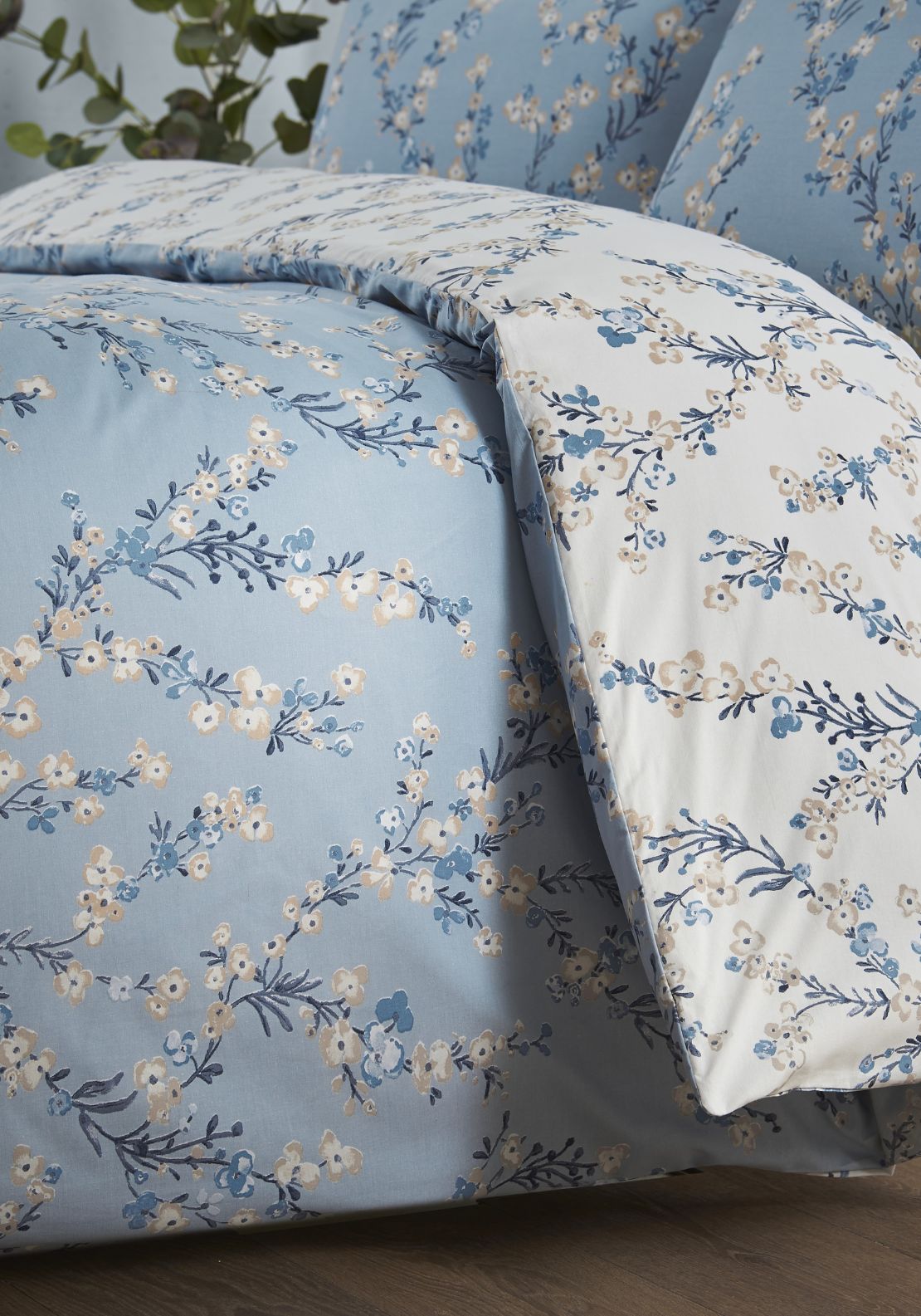 The Home Collection Hana Blossom Trail Duvet Cover Set - Blue 3 Shaws Department Stores