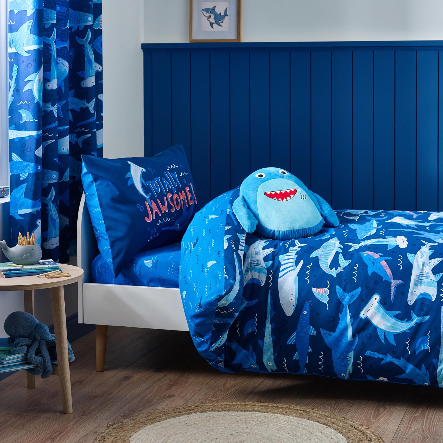 The Home Collection Kids Shark Frenzy Reversible Duvet Cover Set 1 Shaws Department Stores