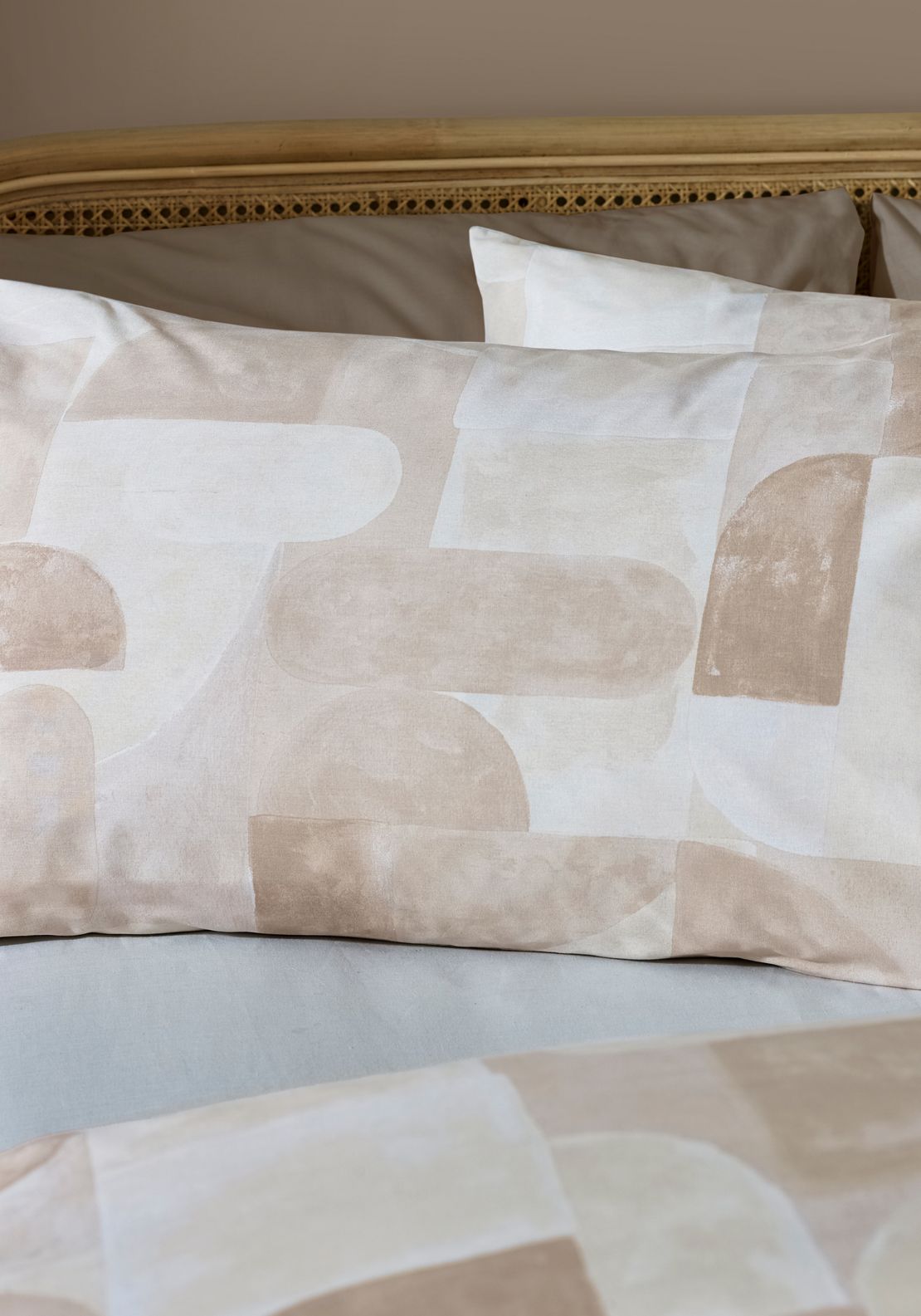 Catherine Lansfield Sloane Geo Reversible Duvet Cover Set - Beige 3 Shaws Department Stores
