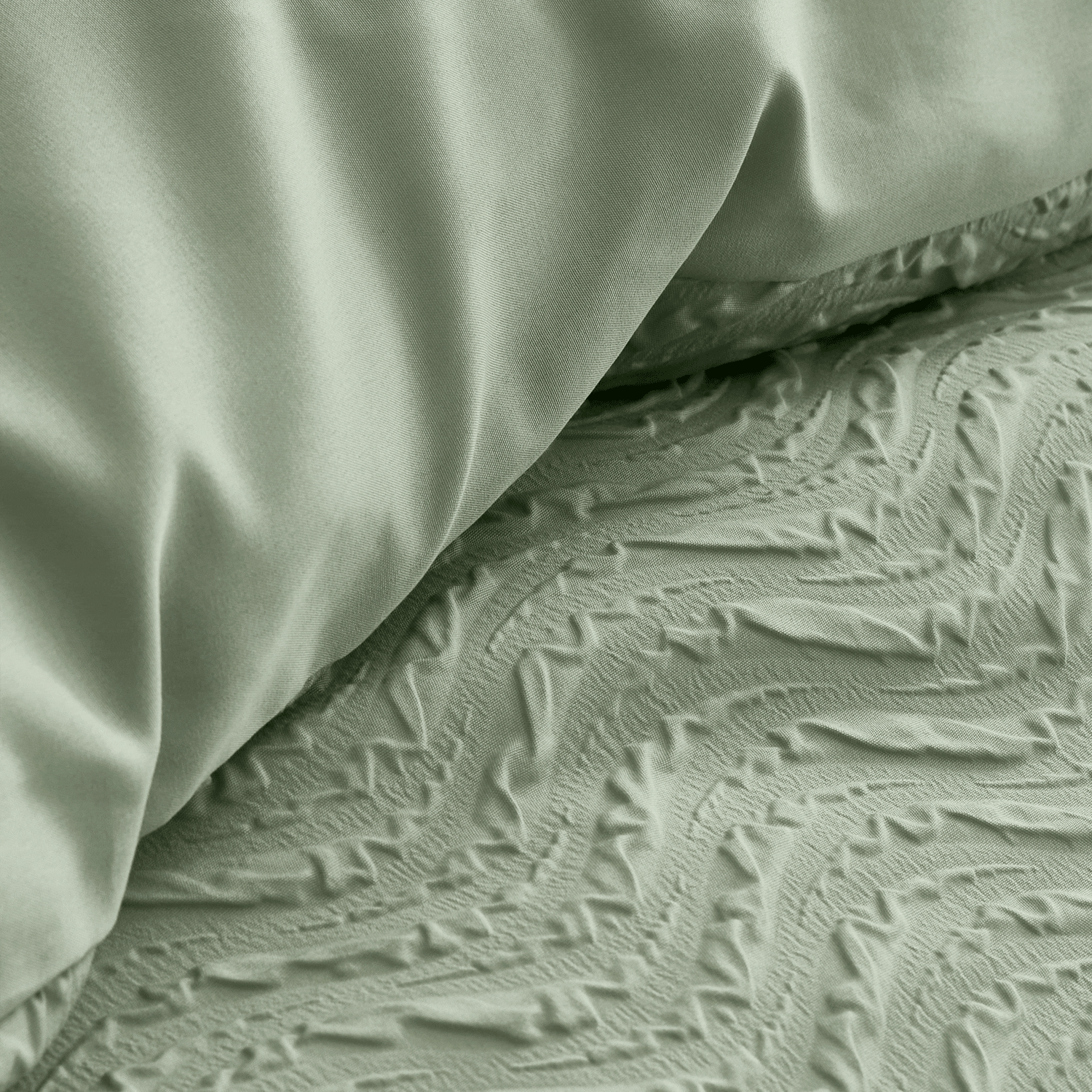 The Home Collection Textured Wave Duvet Cover Set - Soft Mint Green 3 Shaws Department Stores