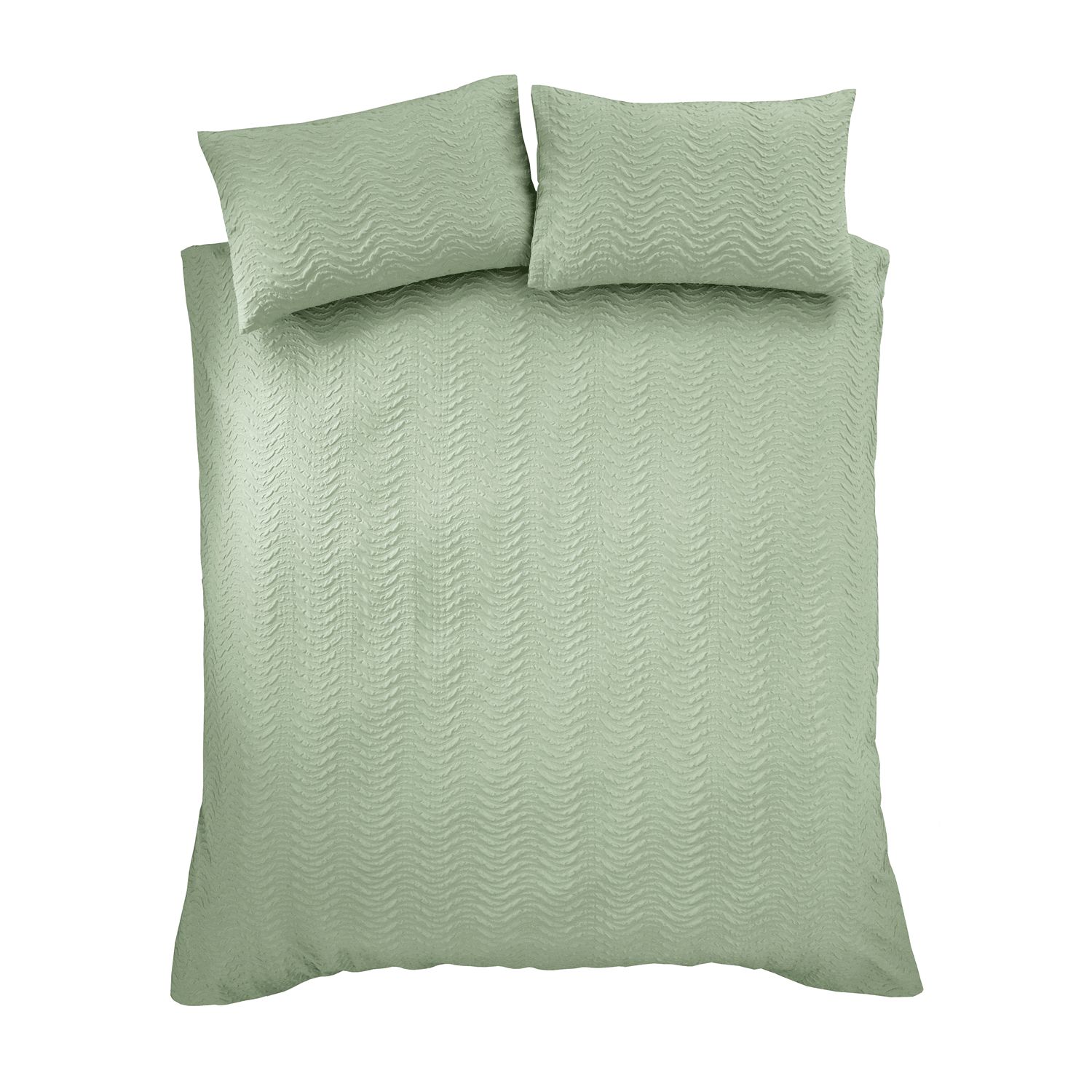 The Home Collection Textured Wave Duvet Cover Set - Soft Mint Green 5 Shaws Department Stores