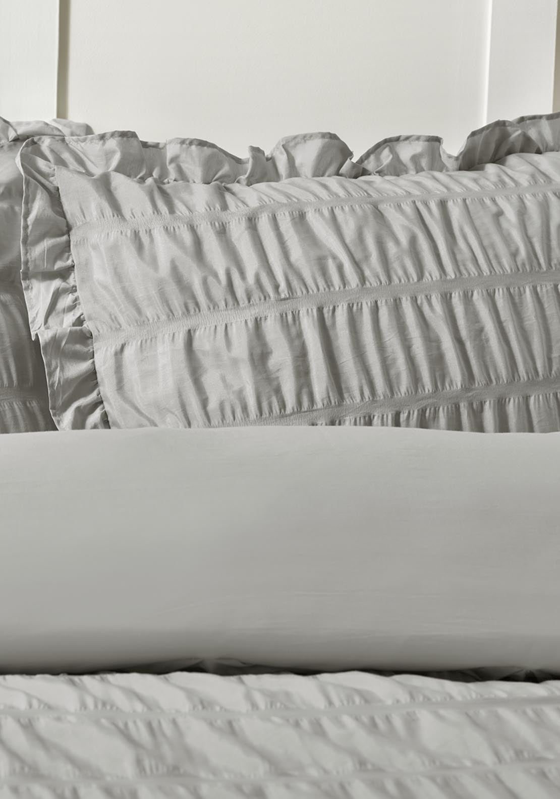 The Home Collection Textured Seersucker Frill Duvet Cover Set 2 Shaws Department Stores
