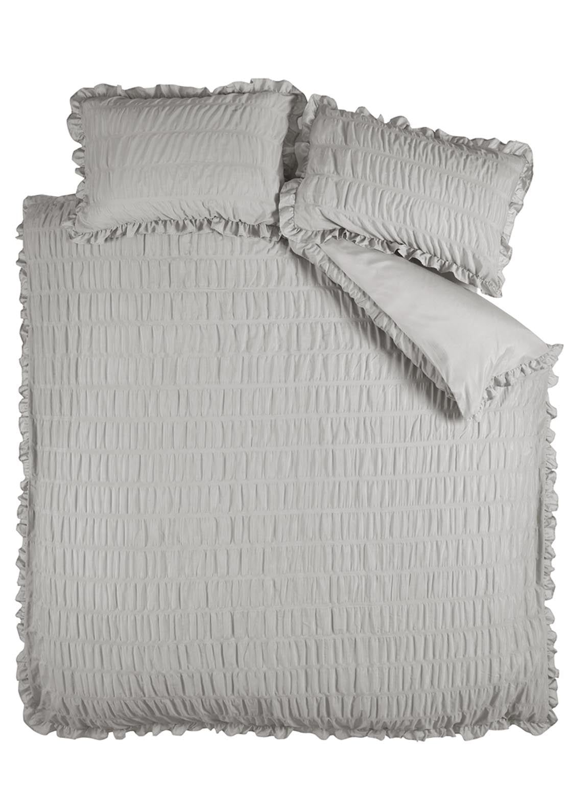 The Home Collection Textured Seersucker Frill Duvet Cover Set 4 Shaws Department Stores