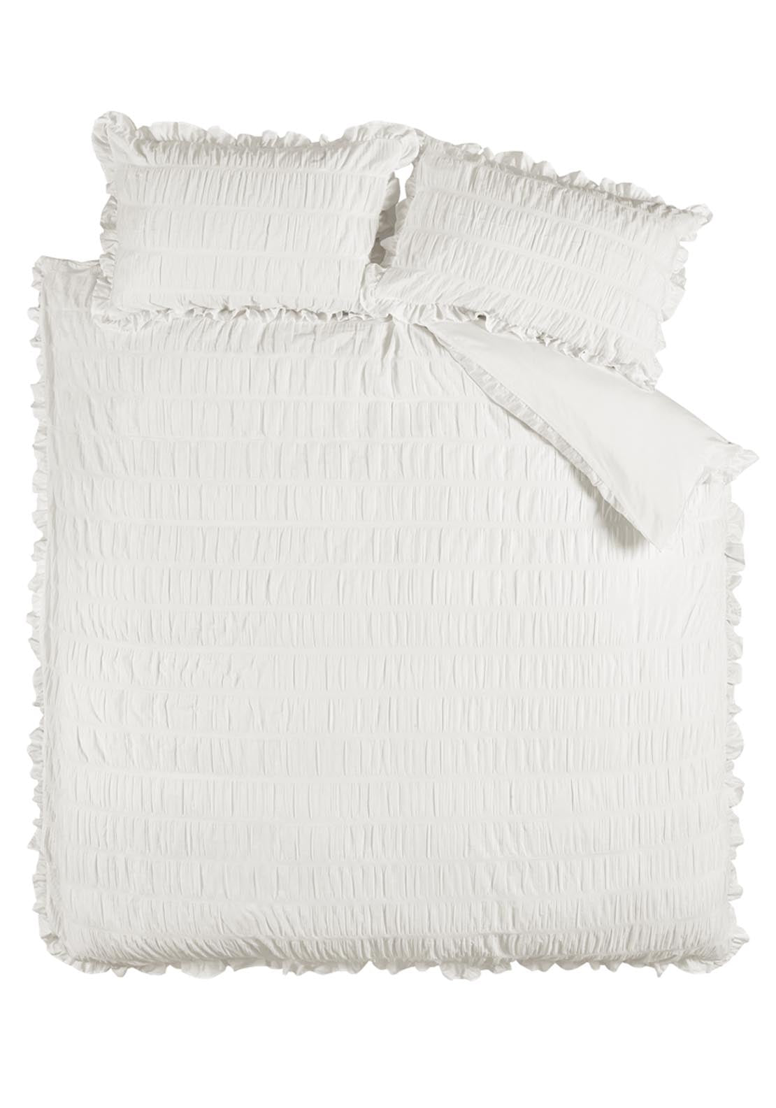 The Home Collection Textured Seersucker Frill Duvet Cover Set 4 Shaws Department Stores