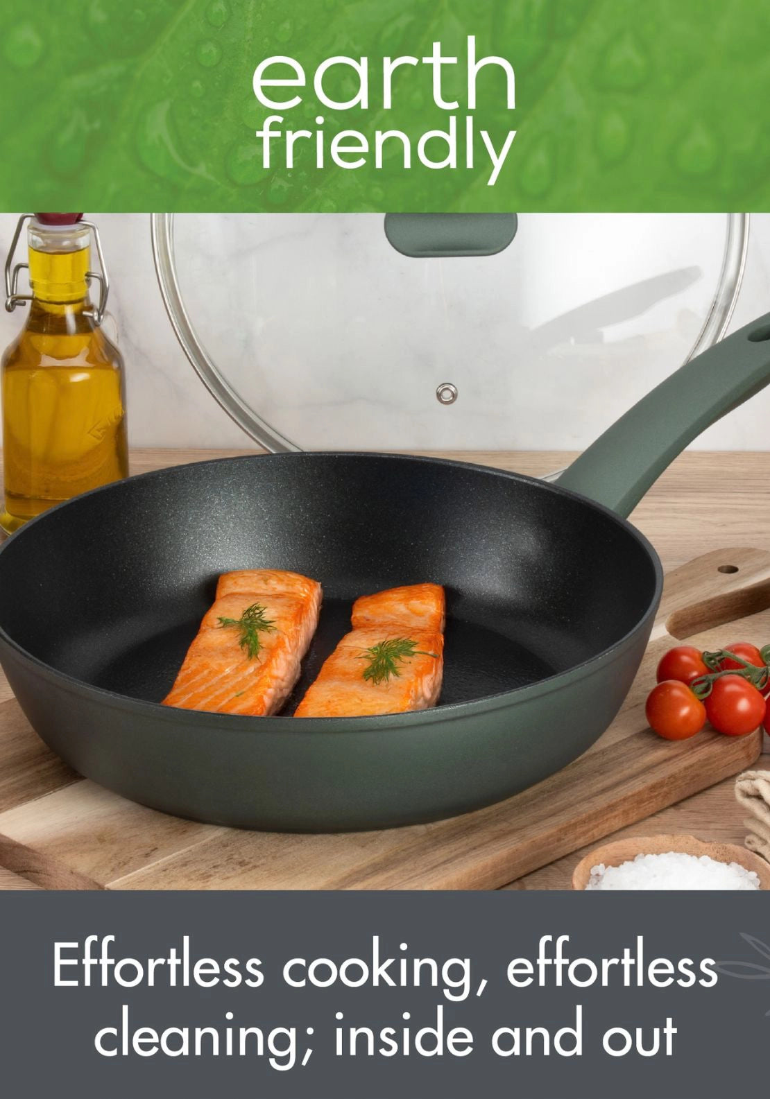 Earth Friendly Covered Saute Pan 28cm - Green