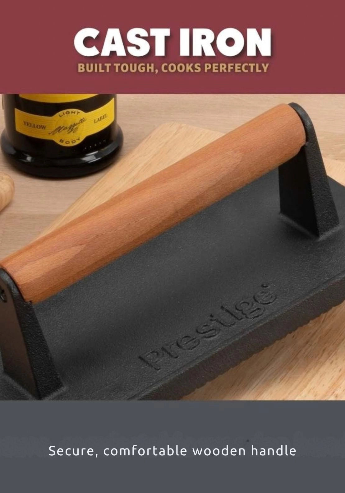 Cast Iron Grill Press - Black