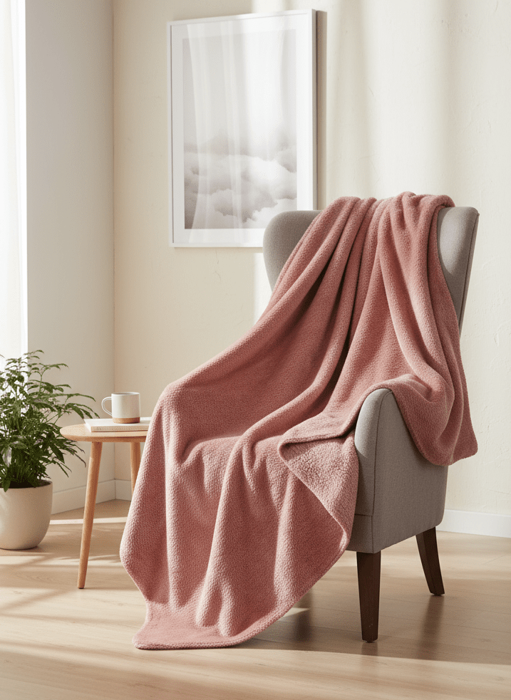 The Home Bedroom Fleece Throw - Wine 1 Shaws Department Stores