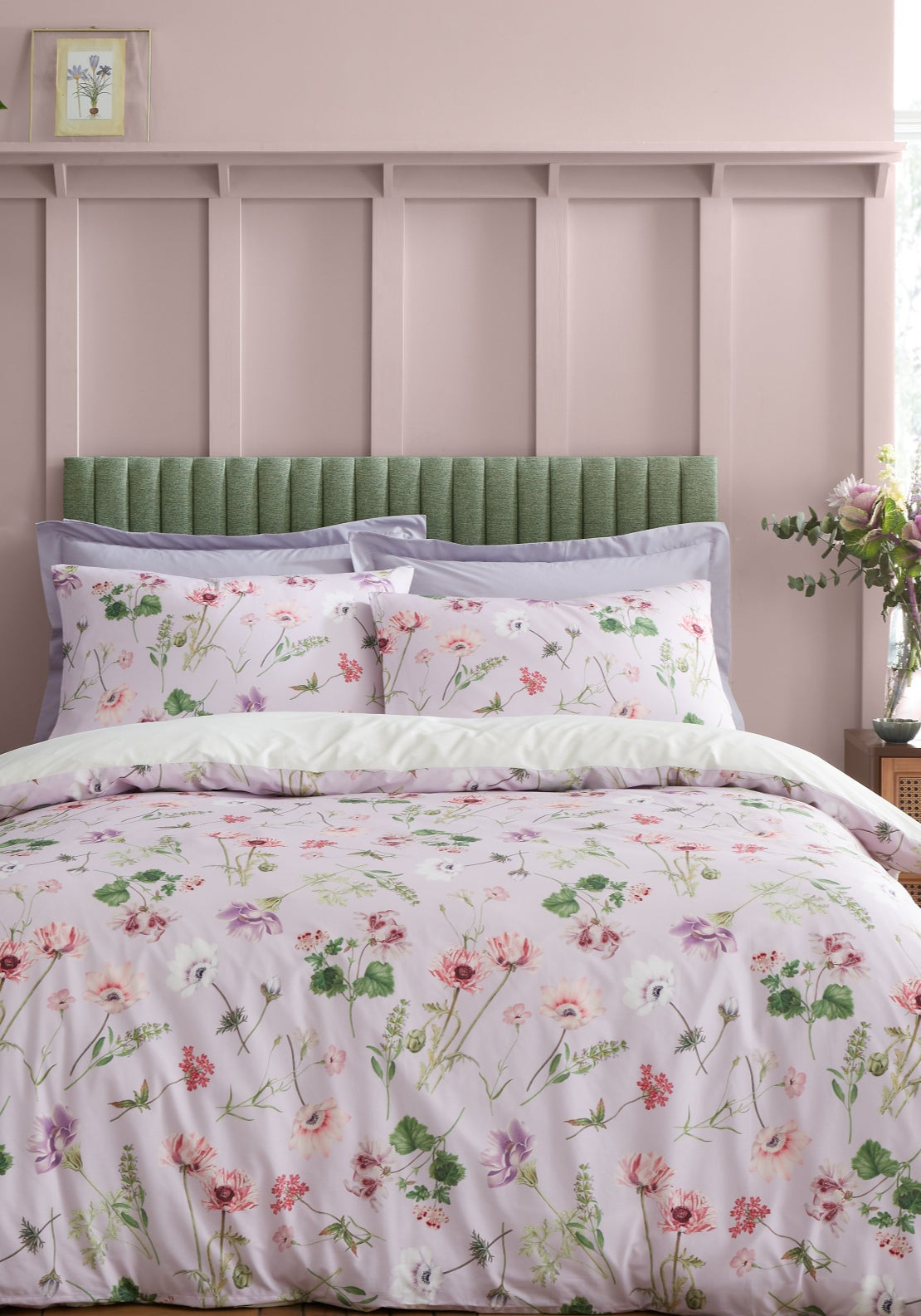 Rhs Serenity Garden Reversible Cotton Duvet Cover Set - Purple 2 Shaws Department Stores