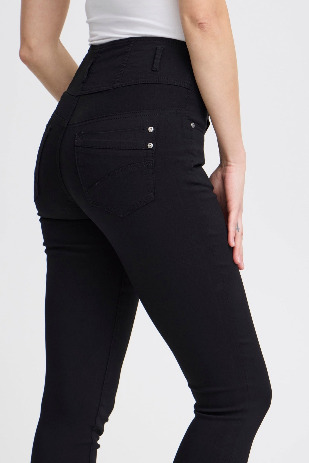 Fransa Casual High Waist Trousers - Black 5 Shaws Department Stores