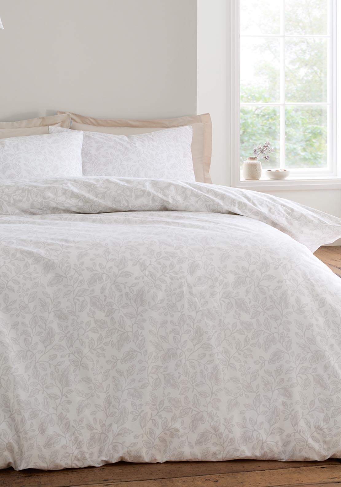 The Home Luxury Collection 100% Cotton 200 TC Woodland Trail Duvet Cover Set - Nude 2 Shaws Department Stores