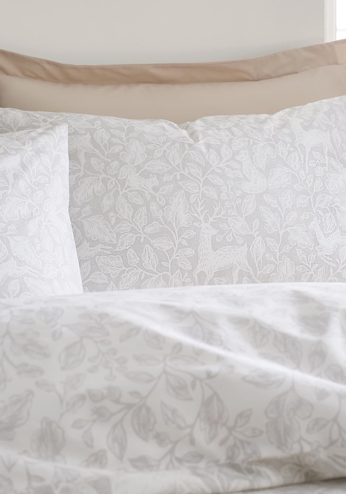 The Home Luxury Collection 100% Cotton 200 TC Woodland Trail Duvet Cover Set - Nude 4 Shaws Department Stores