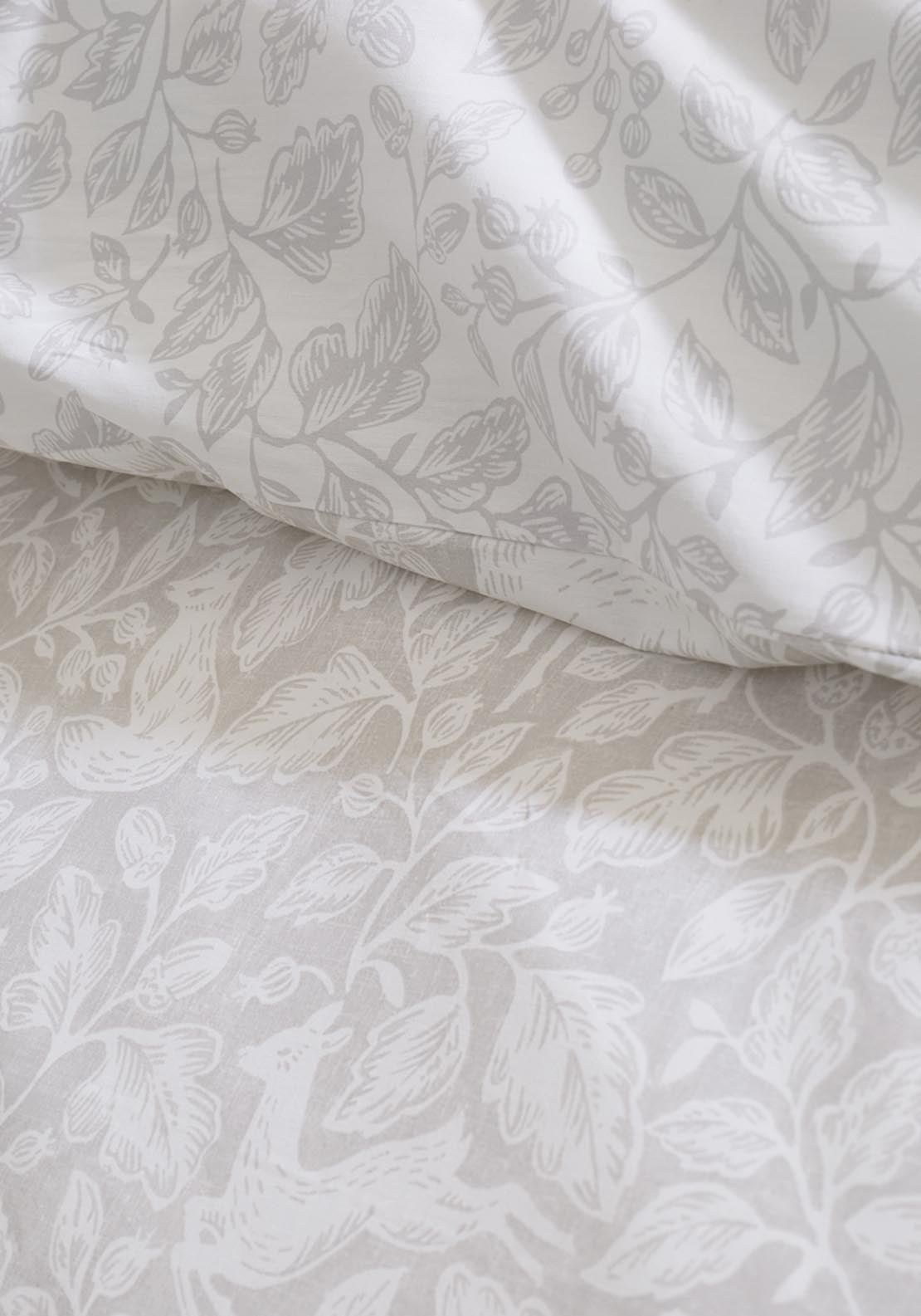 The Home Luxury Collection 100% Cotton 200 TC Woodland Trail Duvet Cover Set - Nude 3 Shaws Department Stores